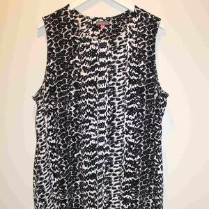 Vince Camuto Black and White Animal Print Sheath Dress - Sz 2X